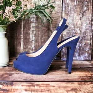 NEW Guess Heels Blue Suede